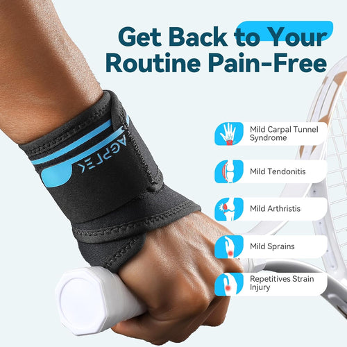 AGPTEK Wrist Brace Support Carpal Tunnel Breathable for Gym Tennis â Left
