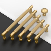 Amerdeco 10 Pack Gold knurled Cabinet Pulls 6.3 Inch(160mm) Hole Center Drawer Pulls Cabinet Hardware Kitchen Cabinet Handles for Bathroom AM032