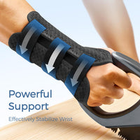 Wrist Support Brace Adjustable Removable Stays Breathable MEDIUM Left/Right M BLACK