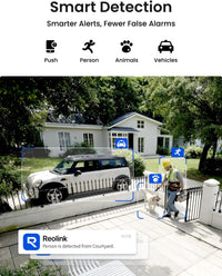 Reolink 4K PoE CCTV Security Camera with Smart Human/Vehicle Detection, IR Night Vision, IP66 Weatherproof Supports Audio Recording, microSD Card Slot, Time Lapse, RLC-810A