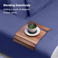 Foldable Sofa Arm Tray Acacia Wood Water & Scratch Resistant Ã¢ÂÂ 37.5 x 25cm