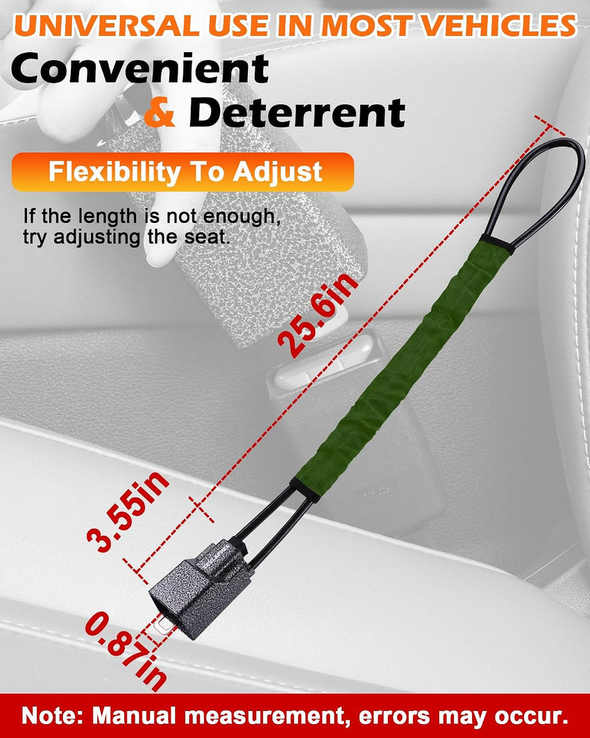 Upgraded Steering Wheel Lock with High Visibility Metal Head â Green