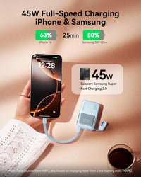 INIU 45W 10000mAh Power Bank PD3.0 USB-C In/Out Fast Charge - Soft Green