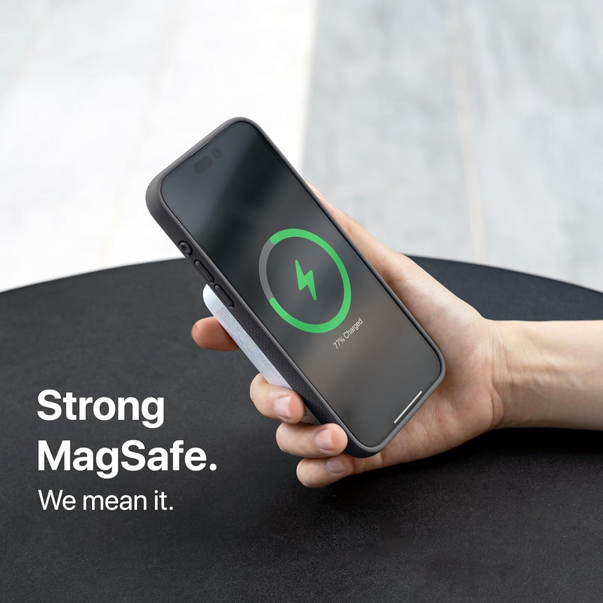 TineeOwl iPhone 15 Pro Max Magnetic Case - Dune Series Compatible with MagSafe TPU Minimalist Slim/Thin Grip with Microfiber Lining Rounded Action Button (Almost Black,