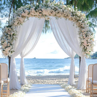 Wedding Arch Drapes - 1 Panel 28" x 19Ft Sheer White Backdrop for Ceremony Party Decor
