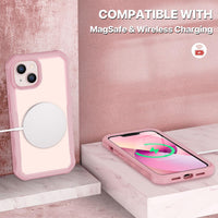 CENHUFO Compatible with iPhone 17 Pro Case Built-in Glass Screen Protector, Full Camera Protection, Fits for Magsafe, 360 Full Body Shockproof Bumper Phone Case for iPhone 17 Pro 6.3 Inch -Pink