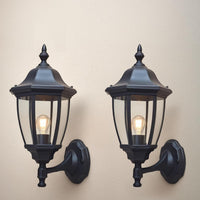 EBION Traditional Outdoor Wall Lantern, IP44 Waterproof Black 2 Pack