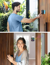 TECKNET Wireless Doorbell 3 Receivers, Door Chime Kit with RGB Light, 400 M/1300 ft Wireless Range, IP65 Waterproof Door bell, 60 Chimes & 5 Level Volume Plug in Receiver for Home, School,Office,Black