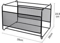 Hotyin Foolscap Suspension File Frame(39 x 28 x 24.8cm), Metal Suspension File Frame Organiser - Easy to Assemble - Hanging File Folder for Home Office Storage and Organization (Black)