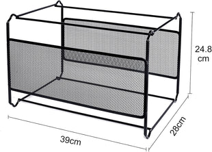 Hotyin Foolscap Suspension File Frame(39 x 28 x 24.8cm), Metal Suspension File Frame Organiser - Easy to Assemble - Hanging File Folder for Home Office Storage and Organization (Black)