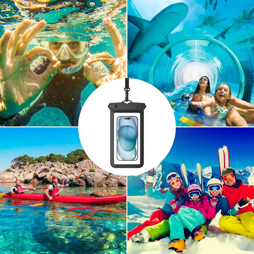 [1 Pack] Waterproof Phone Pouch Case, IPX8 Universal Waterproof Phone Casefor Swimming Dry Bag with Clip Strap for iPhone 16 15 14 13 12 11 Pro Max Plus Mini, Xs XR, Samsung S25 S24, Up to 7â