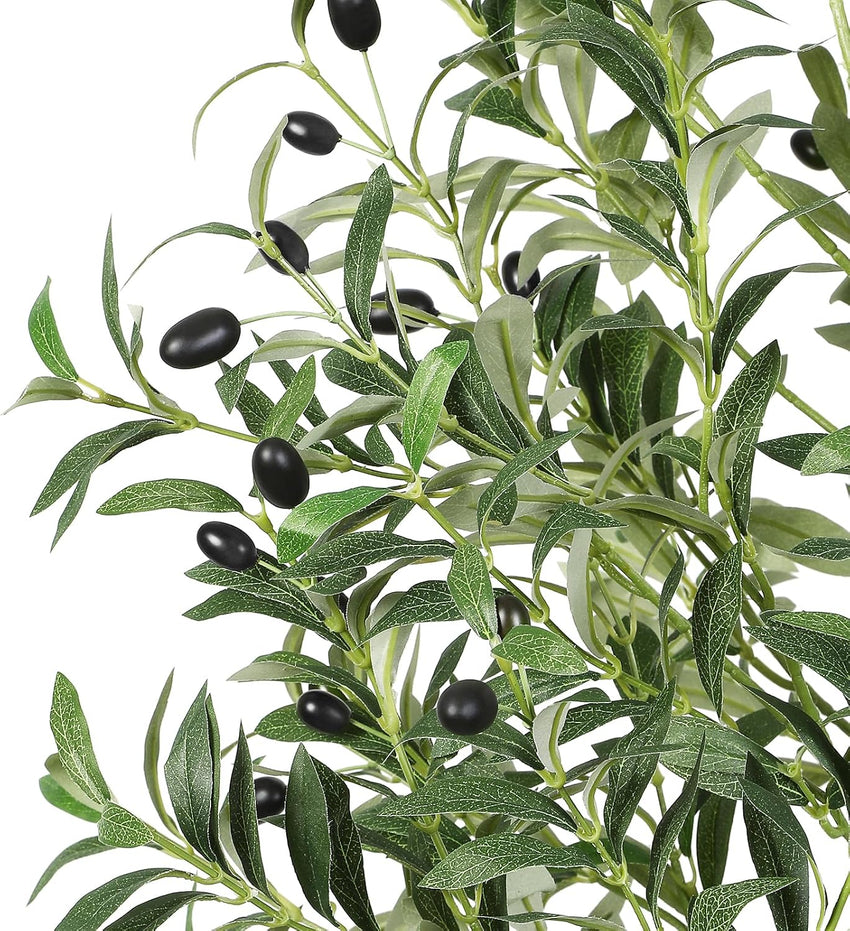 Alupssuc 7FT Artificial Olive Tree, Fake Olive Tree with Lifelike Leaves and Fruits, Faux Tall Plant Indoor Outdoor for Home Living Room Bedroom Balcony Corner Office Garden Decor, 210cm