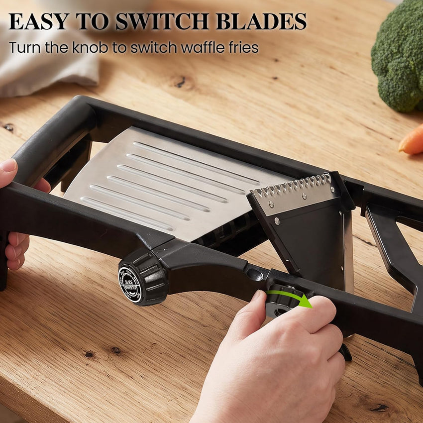 MASTERTOP Adjustable Mandoline Vegetable Slicer, Upgraded Professional Mandolin Slicer for Potato Cabbage Onion Fruits, Stainless Steel Kitchen Mandoline Food Slicer with Gloves and Cleaning Brush