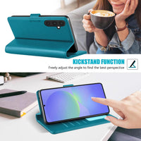 Kuafcase for Samsung A36 5G Case with 4 Card Slots Magnetic Closure Kickstand Shockproof Protective Phone Case for Samsung Galaxy A36 - Sapphire Blue