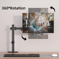 Single Monitor Arm Desk Mount, Max Load 10kg, Single Monitor Mount for 13-32 inch LCD LED Screens, Adjustable Single Desk Mount with Tilt Swivel Rotation, 2 Mouting Options, Vesa 75x75/100x100mm White
