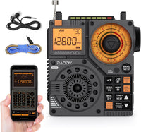 Raddy RF320 APP Control Shortwave Radio, AIR/FM/VHF/SWReceiver with Bluetooth, Portable Radio Rechargeable with 9.85 Ft Wire Antenna