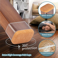 Rectangle Silicone Chair Leg Floor Protectors, Chair Leg Caps, Furniture Foot Protector, Free Moving Table Leg Covers, Stool Leg caps to Prevent Hardwood Floor Scratches and Reduce Noise