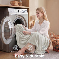 Fleece Blanket King XXL Soft Warm Extra Large Throw Beige 270x230cm