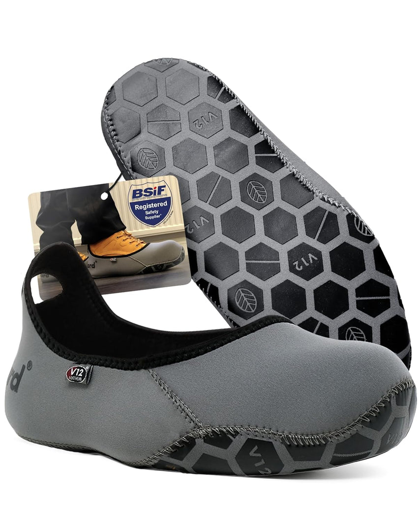 V12 MukGuard Reusable Overshoes LARGE - Washable, Slip-Resistant & Heavy-Duty Shoe Covers - Reusable Overshoes with Neoprene Upper & Rugged Grip Sole - Boot Cover for Work, DIY & Tradesmen - L (09/10)