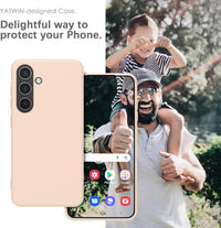 YATWIN Silicone Case for Samsung Galaxy S24, Soft-Touch, Shockproof, DustProof, Antiskid Full Body Armour Phone Cover for Samsung Galaxy S24 - Light Pink