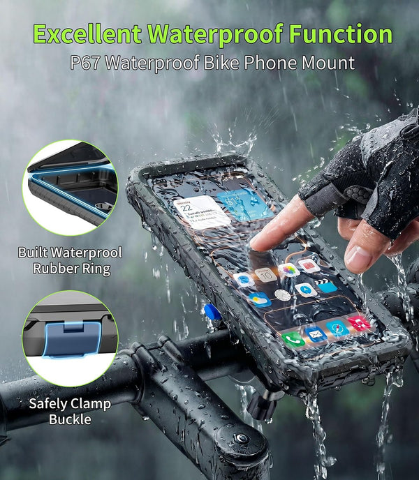 Bike Phone Mount Anti-Theft Waterproof Shockproof Lock/Unlock â Universal