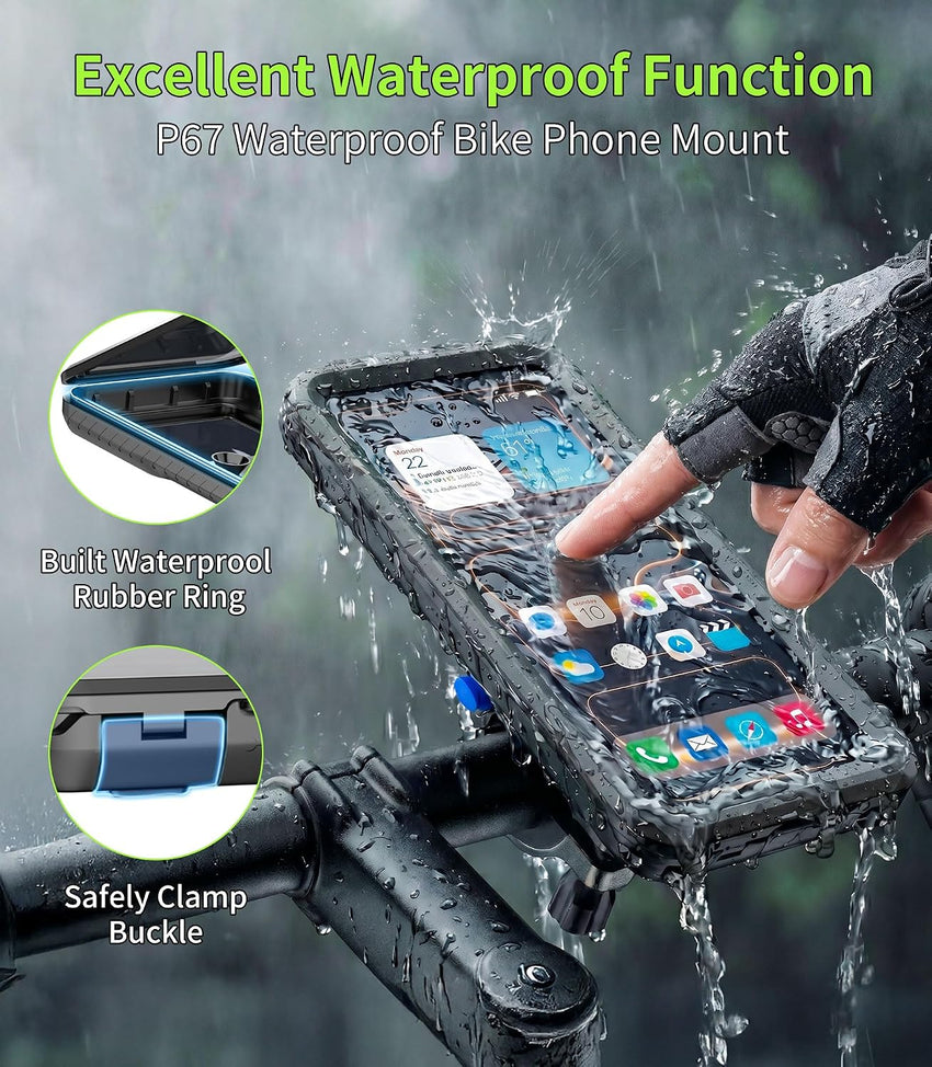 Bike Phone Mount Anti-Theft Waterproof Shockproof Lock/Unlock â Universal