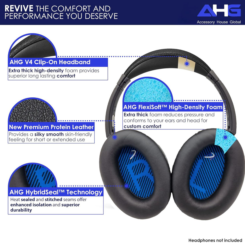 AHG Accessory House Global Replacement AE2 / Soundtrue ear pads and Headband pad cushion kit. Compatible with Bose SoundLink AE/SoundTrue AE/Around-Ear 2 and Around-Ear 2 Wireless Headphones
