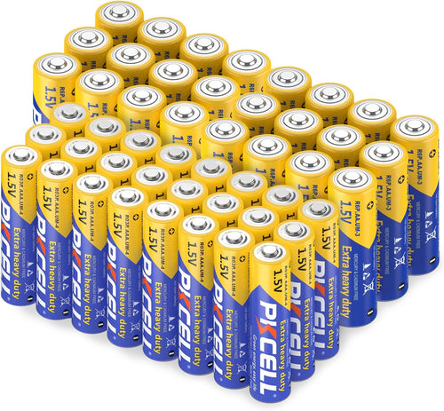 PKCELL 24 x AA & AAA Batteries, 1.5V Carbon AA AAA Combo pack Batteries for Keyboards Clocks Remote Controls, 48 Pack