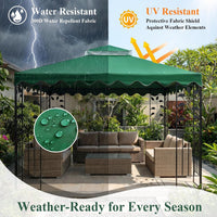 3x3m Gazebo Replacement Top 2-Tier Waterproof UV Resistant with Mosquito Net Top Only