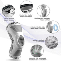 NEENCA Professional Knee Brace,Knee Compression Sleeve Support for Men Women with Patella Gel Pads & Side Stabilizers,Medical Grade Knee Pads for Running,Meniscus Tear,ACL,Arthritis,Joint Pain Relief