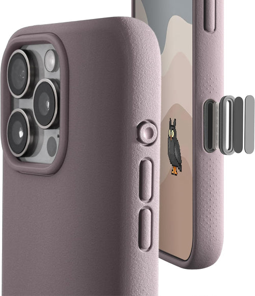 TineeOwl for iPhone 16 Pro Magnetic Case, [Covered Camera Control Button], Compatible with MagSafe, TPU, Minimalist, Slim/Thin, Grippy - Dune Series (Dusty Lilac, iPhone 16 Pro)