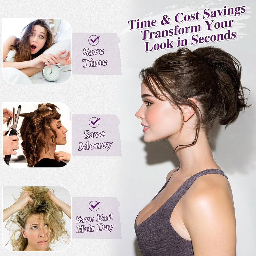 Ponytail Hairpiece 20cm Claw Clip Flexible Wires â Dark Brown