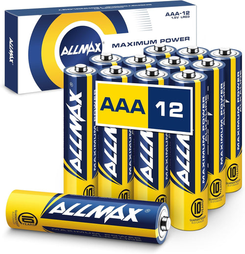 Allmax AAA (LR03) Maximum Power Alkaline Triple A Batteries (48 Count) - Ultra Long-Lasting, Leakproof Design, 10-Year Shelf Life, Maximum Performance (1.5V)