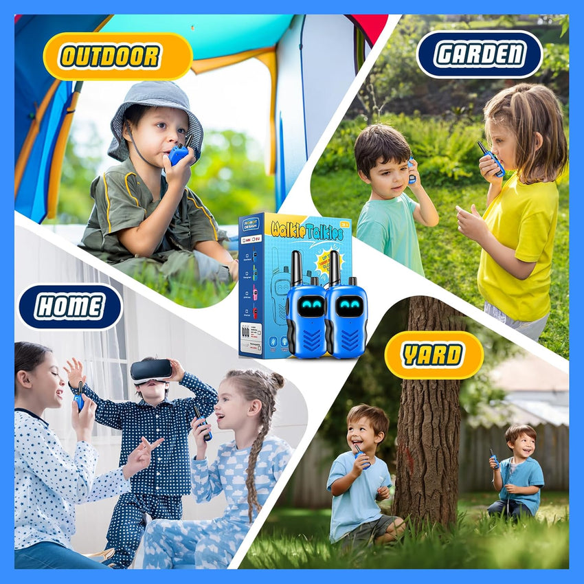 Grriopi Walkie Talkies for Kids, INCL Batteries Old Boy Gifts for 3-12 Year Olds Boys Toys Age 4-10 Walkie Talkies Kids Age 3 4 5 6 Walky Talky Sensory Outdoor Toddler Toys Blue Green