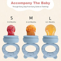 Baby Fruit Feeder with Teething Dummy & Breast Milk Freezer Mold â Blue/Green 3 Pack