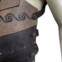 Viking faux leather embossed long chest protector LARP cosplay armor Ã¢ÂÂ Brown B