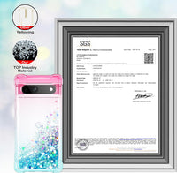 Pilaru for Google Pixel 7a Case [with Screen Protector] Clear Liquid Heart Glitter Soft TPU Bumper Cover Holographic Heart Girly Woman Protective Phone Case for Google Pixel 7a,Pink/Teal