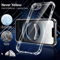Qasyfanc 3 in 1 Phone Case Compatible with Apple iPhone 16e 2025 Case and 2 Pack Tempered Glass Screen Protector, Slim Soft TPU Shockproof iPhone SE 4th generation Case Silicone Clear 6.1-Inch