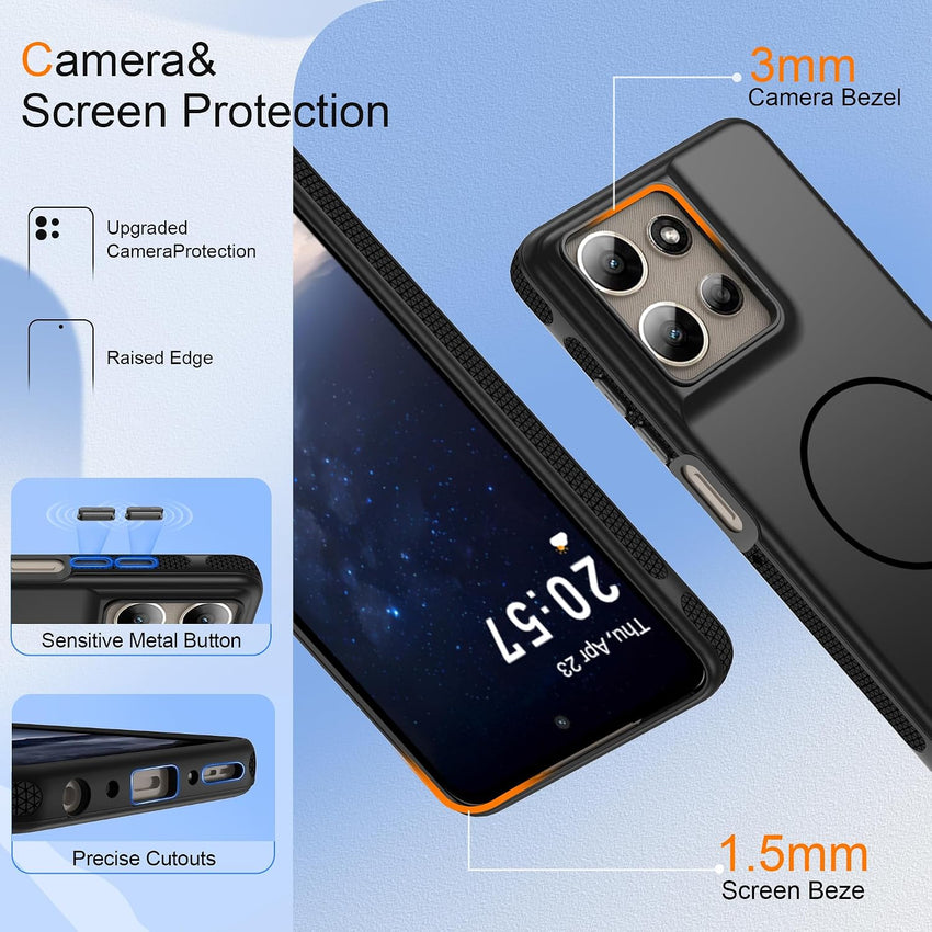 Jshru for Google Pixel 9 Case,Pixel 9 Pro Case,with 2 Pack Screen Protector,Military Grade Shockproof Case with Slide Camera Cover,Ring Stand Phone Cover for Google Pixel 9 | Pixel 9 Pro,Black