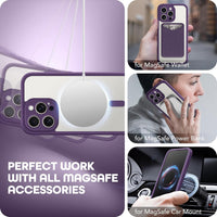 TIESZEN for iPhone 15 Pro Max Case, Compatible with MagSafe, Built-in Privacy Screen Protector and Camera Protection, Anti Spy Full Body Dustproof Shockproof Hard Phone Case 6.7", Purple