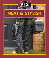 V12 MukGuard Reusable Overshoes - Washable, Slip-Resistant & Heavy-Duty Shoe Covers - Reusable Overshoes with Neoprene Upper & Rugged Grip Sole - Boot Cover for Work, DIY & Tradesmen - M (07/08)