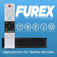 Updated Toshiba Remote Control CT854 RC42150P Compatible with Toshiba UHD Freview 2018 2019 Ready HD LCD LED TV with shortcut buttons Prime Video, Netflix, F play Buttons, No Setup Required