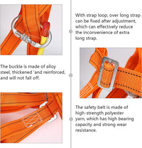 Btstil Safety Harness Kits, Safety Fall Arrest Harness Full Body Height Fall Protection Safety Harness Aerial Work Fall Protection Rescue Harness Adjustable Belt with Hook (Big Buckle 5 m)