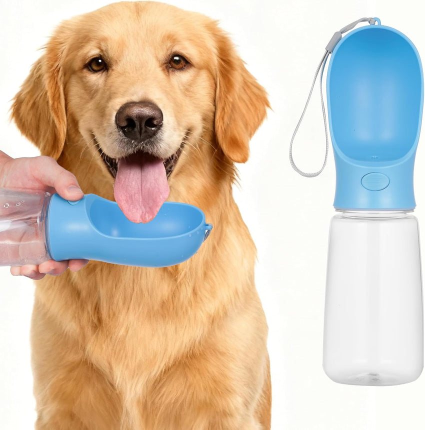 Dog Water Bottle Portable Leak-Proof with Feeder â Blue 550ml