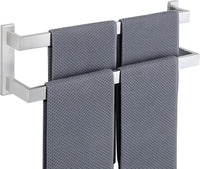 Wall-Mounted Double Towel Rail SUS304 Stainless Steel 2-Tier Brushed Ã¢ÂÂ 50 cm