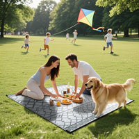 Xfrog Large Outdoor Patio Rugs for Garden Waterproof Indoor & Outdoor Recycled Plastic Carpet Area Rugs for Porch, Deck, Balcony, Garden, Picnic, Kitchen, Hallway Moroccan Grey & White 120 x 180 cm