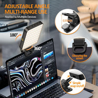 128 LED Rechargeable Portable Selfie Light Video Conference Lighting with Clip and Camera Tripod Adapter, 3 Lighting Modes, for Laptop/Phone, iPhone Camera, Youtube, TikTok, Makeup Vlog