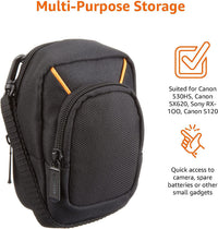 Amazon Basics Medium Compact Digital Camera Case with Internal Padding for 10.2x6.1x2.5 cm Cameras, Solid, Black, Extra-Small
