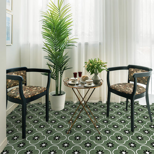 Alwayspon 20 Pcs Retro Green Floor Stickers â 20cm x 8inch
