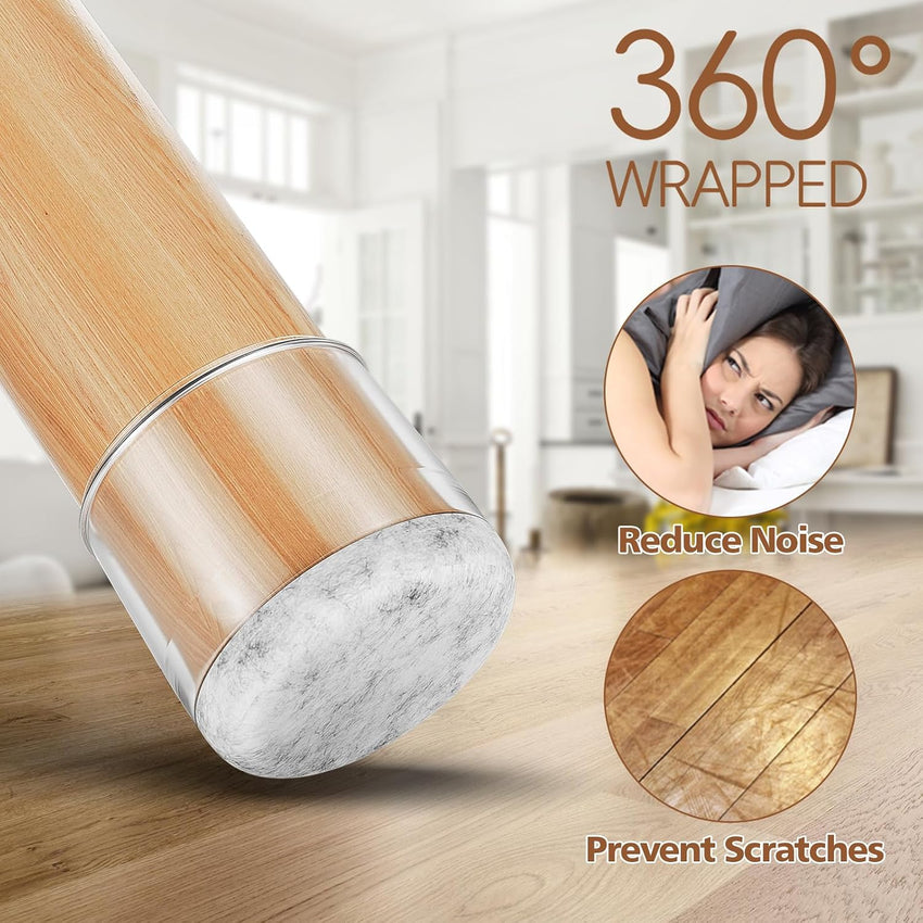 28Pcs Chair Leg Floor Protectors, BAIPOK Rectangle Chair Leg Cover Protectors, Rubber Furniture Feet Cup for Hardwood Floors(Fit:23-29mm)